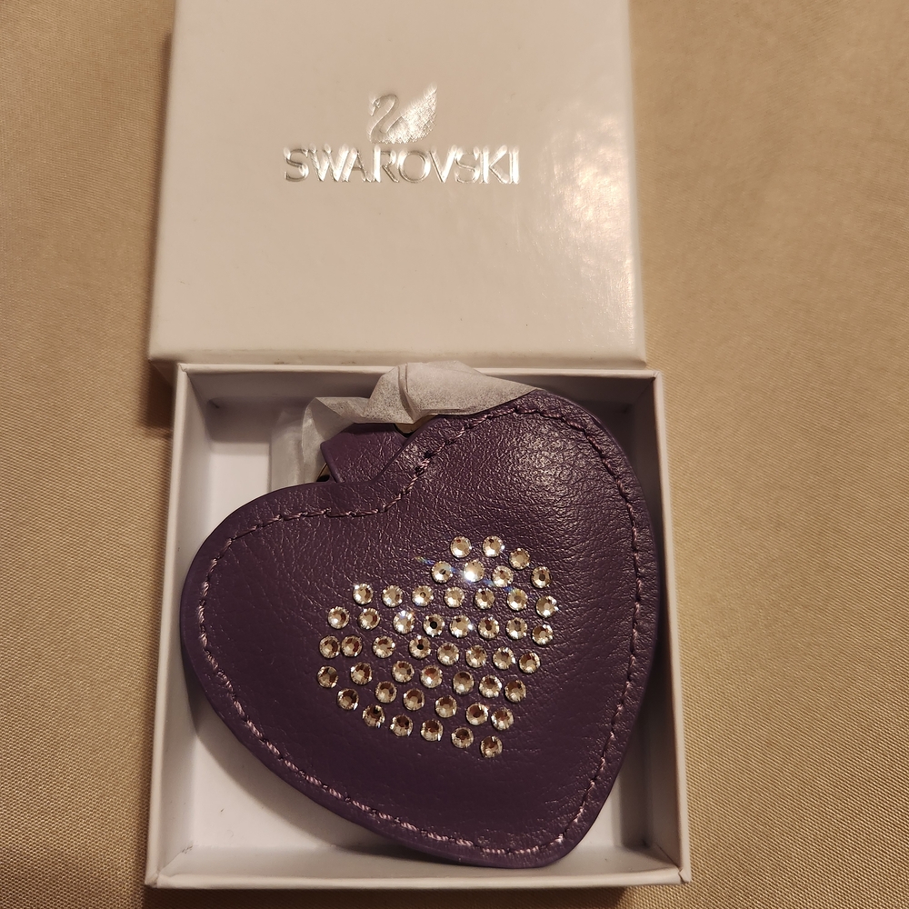 Swarovski Purple Heart Keychain